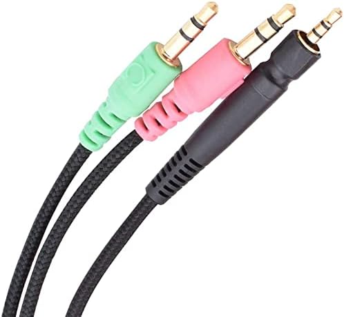 GSP 500 Replacement UNP PC Cable Nylon Braided Cord Compatible with Sennheiser Game Zero Game ONE, GSP500 GSP600 GSP350, PC 37X PC 373D Gaming Headphones, black, 6.6FT