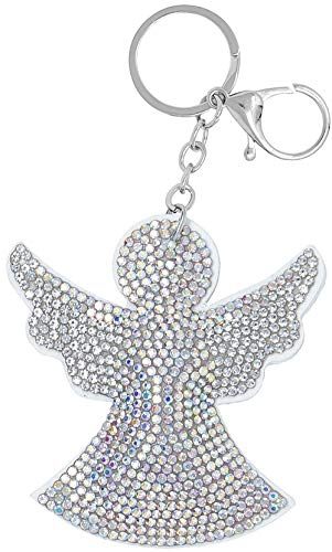 Preisvergleich Produktbild Schlüsselanhänger Engel mit Glitzer, Schutzengel, Taschenanhänger
