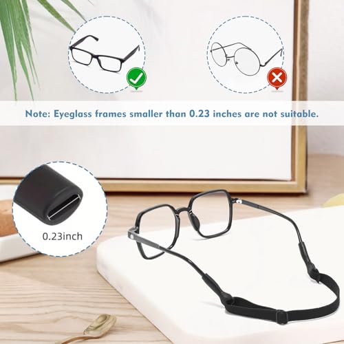 Image of 4 Pack Adjustable Glasses Strap（8.5-12.5in）, Glass Straps for Eyeglasses & Sunglasses, Anti-Slip Sports & Daily Use Eyeglass Strap
