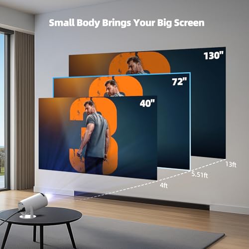 Image of Mini Projector with WiFi and Bluetooth, Portable Projector Built-in Apps Support 4K 1080P Auto Keystone 220 Rotatable Small Projectors Compatible with HDMI /TV Stick /iPhone /Laptop for Bedroom Wall
