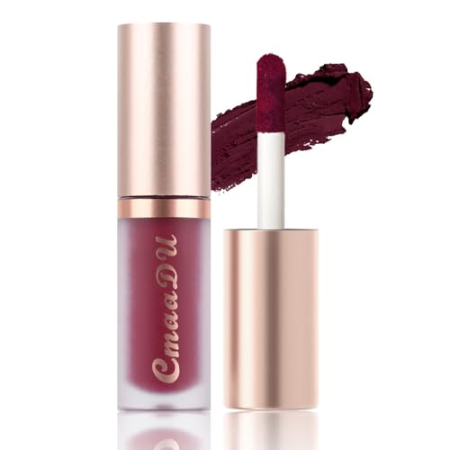 Image of evpct 1Pcs Plum Purple Silky Velvet Matte Liquid Lipstick Lip Gloss Set for Women Long Lasting 24 Hours Color Stay Lipstick 07#