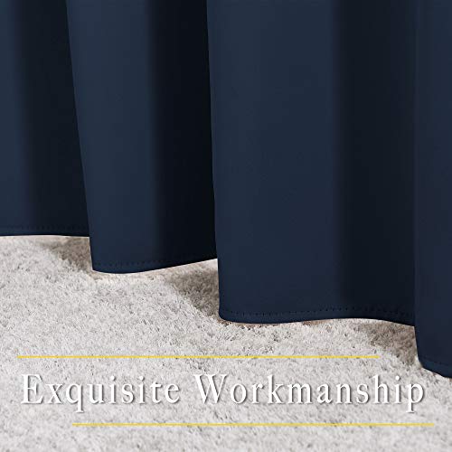 Nicetown Blackout Navy Curtains 63 Inch Length - Window Treatment Energy Saving Thermal Insulated Room Darkening Solid Grommet Vtical Drapes For Living Room (Navy, 1 Pair, 46 By 63-Inch) #TOP5