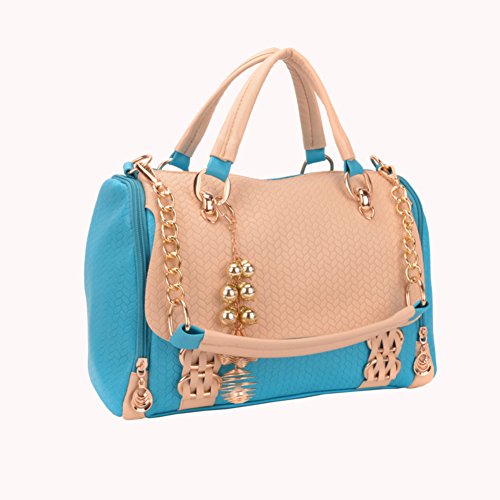 Sac à main version coréenne sauvage bicolore tressé avec trois paquets intérieurs