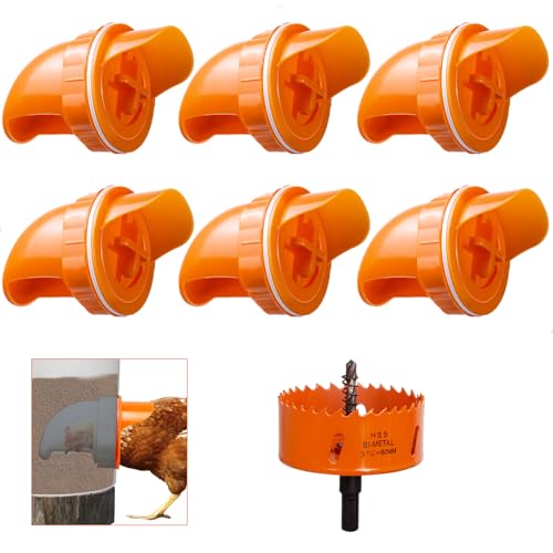 DIY Automatic Chicken Feeders and Waterer Set No Waste?Rain Proof Poultry Feeder Kit for Buckets,Barrels,Bins,Troughs