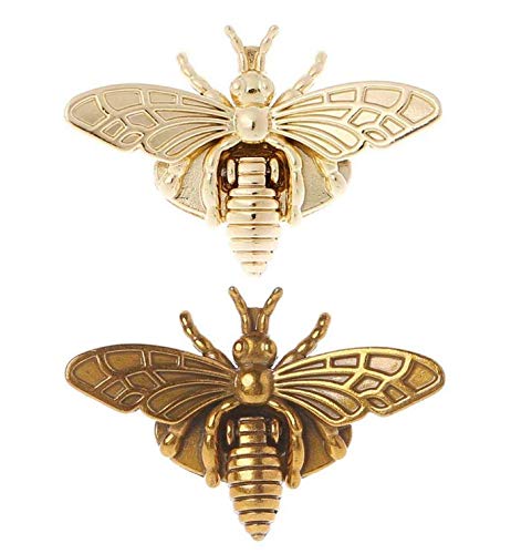 Lot de 2 fermoirs en forme d'abeille en métal pour fermeture de sac à main, sac à bandoulière, fourniture Cover