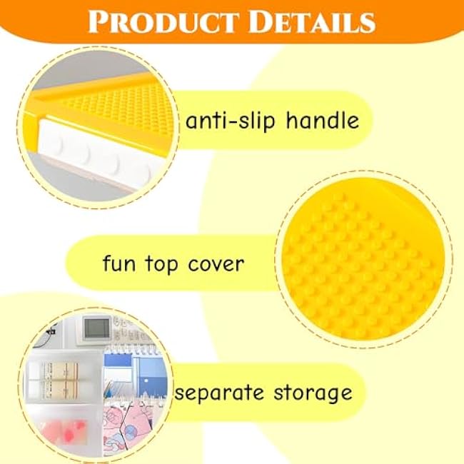 Toys Organizer Bin, Double Layer Block Storage Container with Building Baseplate Lid Removable Tray, Stackable 30 Compartment Clear Crafts Box for Bead Puzzles Sewing