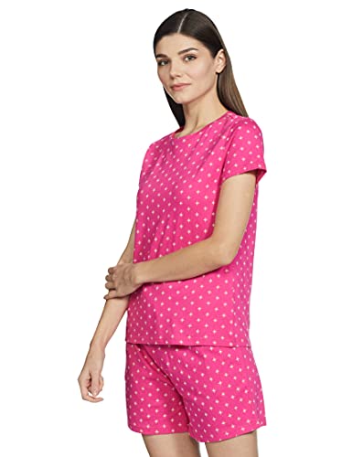 Image of Amazon Brand - Symbol Women's Cotton Regular Fit T-Shirt and Shorts Night Suit (Night Wear | Co-ord Set | Lounge Wear Set) (Available in Plus Sizes)