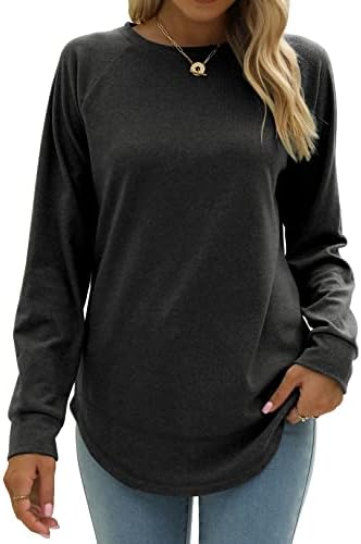 ZUPELL Oversized Sweatshirts for Women Loose Fit Crewneck Vintage Tops Long SleeveCharcoal Grey XXL