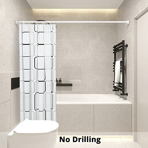 Riceman White Shower Curtain Rod, Adjustable Spring Tension Curtain Rod No Drill, Rust-Proof, 45-72 Inches, Heavy Duty, For Bathroom/ Rv/ Shower Stall/ Windows/ Closet #TOP5