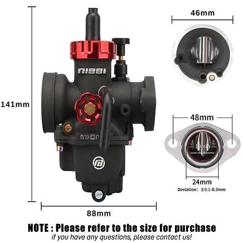Image of NIBBI PE19 Carburetor Kit, 19mm Carburetor with Carb Jets - Fit for 100cc 110cc 125cc Dirt Bike Pit Bike Apollo TaoTao Lifan Kayo SSR