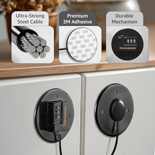 Image of Fridge Lock for Kids - No Keys Needed (Black & Round)