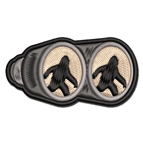 Bigfoot Sighting Binoculars Sasquatch Cryptid Multi-Color Embroidered Iron-On Patch Applique - Mini 2.0 Inch