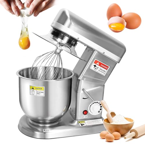 YXZYFPP Batidora de pie, batidora de Alimentos de 3 velocidades para repostería, batidora eléctrica de Acero Inoxidable con Bol Mezclador, batidor y Gancho amasador (5l/4.5qt)