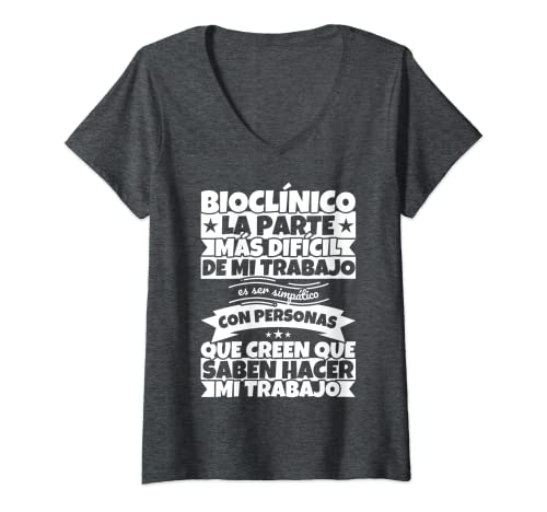 Mujer bioclínico divertido la parte Camiseta Cuello V
