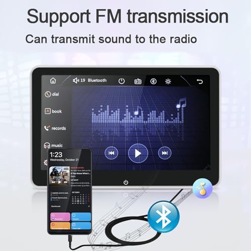 Pantalla para reposacabezas de coche 1080p con luces de 7 colores y lector USB 4