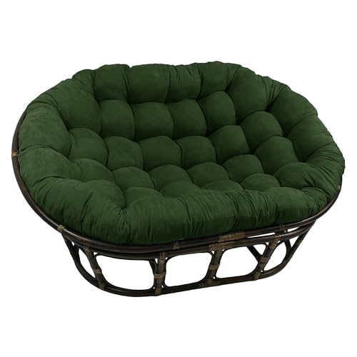 Blazing Needles Solid Microsuede Double Papasan Chair Cushion, 48" x 6" x 65", Hunter Green