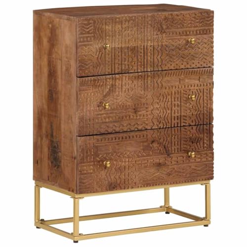 vidaXL Commode, Armoire de Rangement avec Pieds, Meuble de Rangement Salon Salle de Séjour Maison Intérieur, Bois Massif de Manguier et Fer