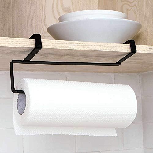 Soporte para rollos de cocina para debajo del gabinete, soporte para toallas de papel higiénico, soporte organizador de perchero (soporte para rollo