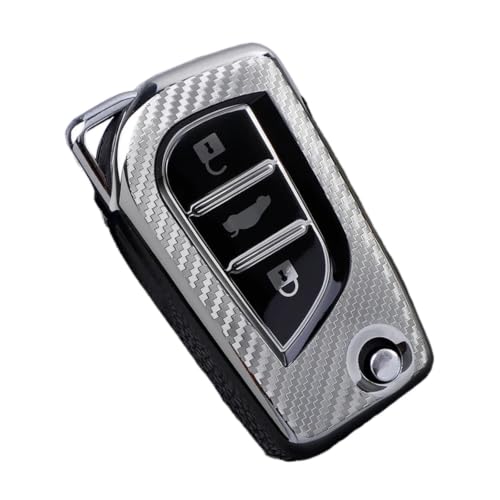 Funda llave Toyota Auris Yaris Corolla carcasas plegables plateadas