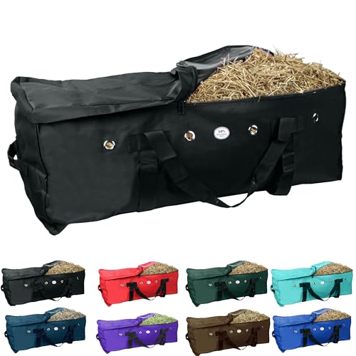 Majestic Ally 1200 D Nylon Fabric Heavy-Duty Hay Bale Storage Bag (Black, Large)