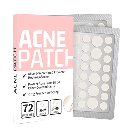 Absorbente de Acné,Parches Para Acné,Anti-Acné Parches,Parches de Acné,Para el acné cara y parche de manchas de la piel que oculta el acné,72PCS