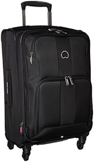 Delsey Paris Luggage Sky Max Carry On Expandable Spinner Suitcase, Black