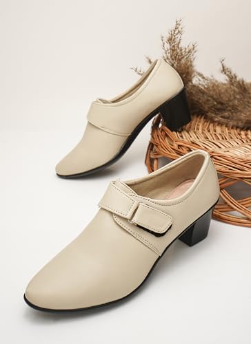 Image of TRYME Collection Bellies Comfortable Stylish Solid Block Heel Slip-On Formal Shoes for Womens & Girls