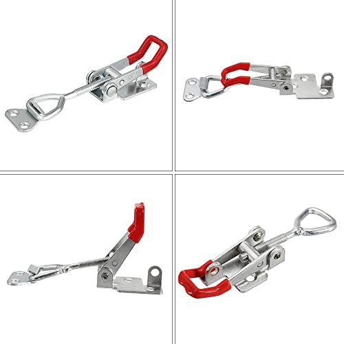 4 Pcs Toggle Catch Latches Adjustable Cabinet Boxes Case Metal Toggle Clamp Hand Tool Toggle Clamp Antislip Red Horizontal Door Bolts Quick Release Tool