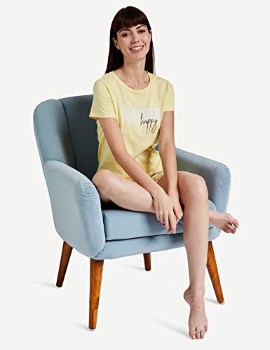 Image of Amazon Brand - Eden & Ivy Women's Cotton Regular Fit T-Shirt and Shorts Night Suit (Night Wear | Lounge Wear Set)