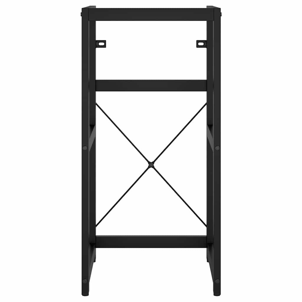 Badezimmer Waschtischgestell Schwarz aus pulverbeschichtetem Eisen 40 x 38 x 83 cm, 0,8 mm Rohrstärke, mit Wandhalterung für platzsparende Waschtisch Ablage und Stauraum