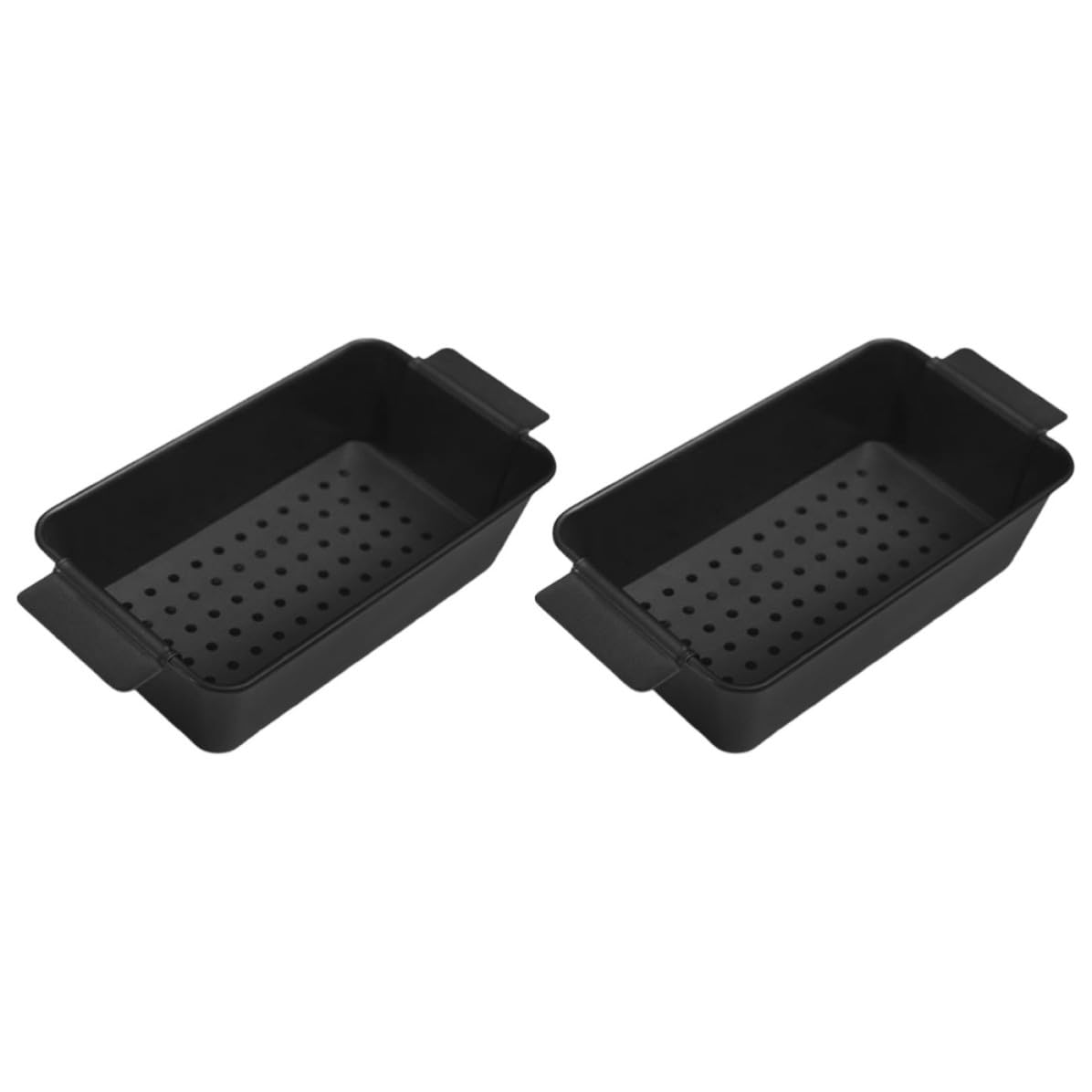 Luxshiny 2 Piezas Molde para Pan de Acero al Carbono Negro con Bandeja Antigoteo Resistente a Altas Temperaturas para Hornear Roasts y Herramientas de Cocina