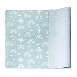 WEIMALL プレイマット 赤ちゃん ロールマット 床暖房対応 シームレス 大判 厚さ1.2cm 防水 抗菌 防音 防カビ ベビーマット お昼寝マット リバーシブル 高密度PVC 騒音対策 エンボス加工 安全検査済み (140×210cm,サニーレインボー) PMAT007BH