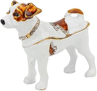 Trinket Box Shiny Diamonds Dog Decoration Metal Crafts Jewelry Box Gift Home Decoration Craft