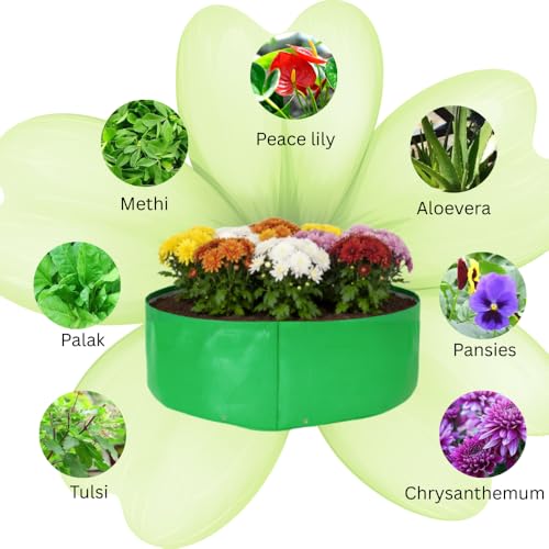 Image of HDPE UV Treated 340 GSM Plant Growing Bags for Terrace Gardening Easy to Use 24 x 06 Inch - Pack of 3