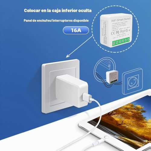 Interruptor inteligente WiFi QIACHIP 16A módulo de relé domótico para APP Ewelink pack de 4 2