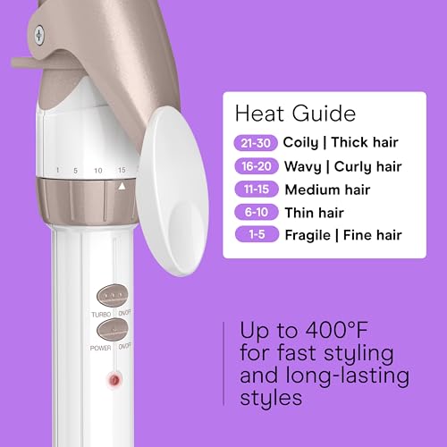 Image of Conair Double Ceramic 1 -Inch Curling Iron with Claw Clip, 1 -Inch Barrel Creates Loose Curls, Hair Curler for Use on Medium & Long Hair, White /Rose Gold