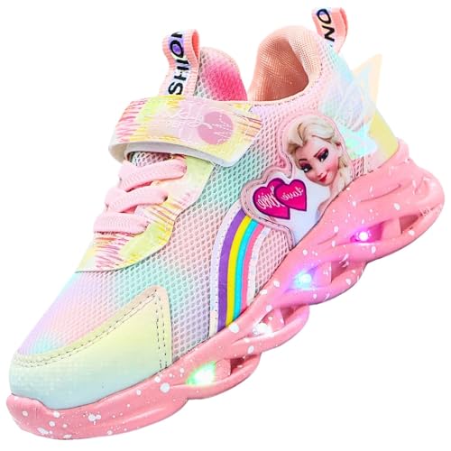 Vorkhuaeri Zapatillas Niña Elsa con Luces, Zapatos Princesa LED