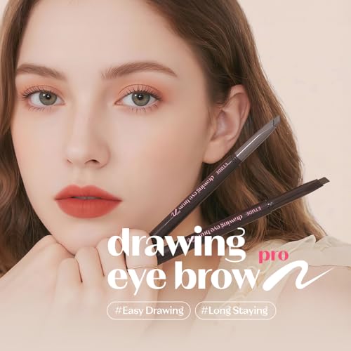 Image of ETUDE Drawing Eye Brow Pro (Light Brown) Eyebrow Pencil for women, Microblading, Long Lasting, Soft Textured Natural Daily Look, Korean Makeup, Beauty (0.008 Ounce)