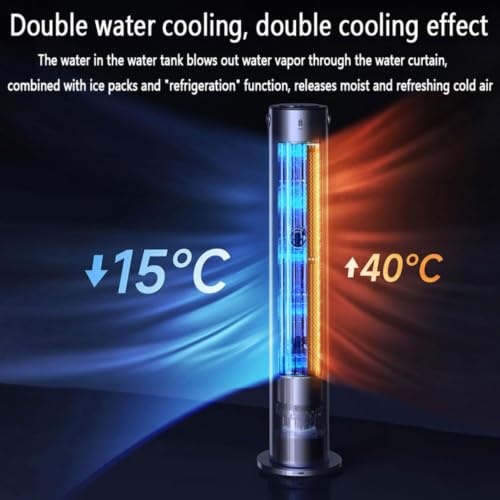 4L Verdunstungsluftkühler Mit Fernbedienung 3-in-1 Kühlturmventilator 70° Oszillierend, 65W Energiesparer Für Schlafzimmer & Büro(Schwarz)-3