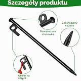 6 sztuk śledzi namiotowych, odpornych na burzę, długość 25 cm, haczyki z pierścieniami świetlnymi, liny odblaskowe, na kemping, do aktywności na świeżym powietrzu