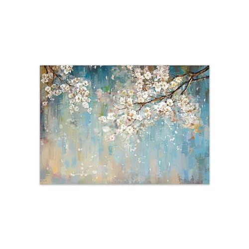 Peinture florale abstraite imprimée sur toile grand tableau mural 90x180 cm - 4