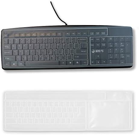 Reusable Waterproof Keyboard Cover, Universal Clear Anti-Dust Keyboard Skin Protector Cover for 104/107 Keys Standard Desktop Keyboard (2 Pack)