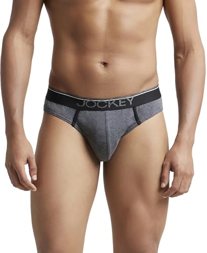 Image of Jockey 8044 Men's Super Combed Cotton Rib Solid Brief with Ultrasoft Waistband (Pack of 2)
