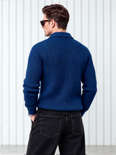 Image of Kvetoo Mens Woolen Sweater for Man Winter Quarter Zipper Knit Sweater Full Sleeve Office Wear Pullover