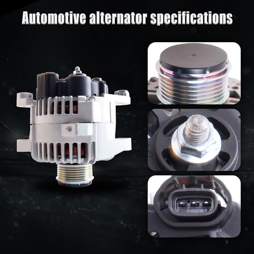 Alternator Compatible with 2010-2013 Hyundai Sonata 2.4L, 2011-2013 Kia Optima 2.4L, Alternator Replacement 37300-2G150, 11491,208-940, 11066, 213-8539,15598, 90-22-5641, TG11C087