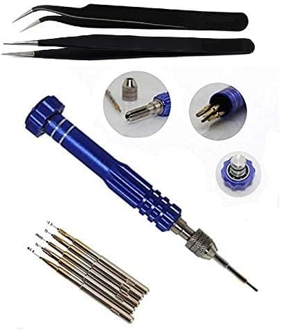 Wroughton 5 in 1 Tool kit/Screwdriver Set For All Mobiles Repair with 2 Tweezers. Multicolor