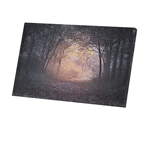 Tableau décoratif forêt d'automne en toile imprimée de 96x60 cm pour salon