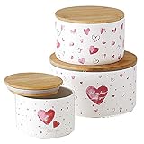 Vorratsdosen 3er Set aus Steingut kl.H8 D11cm mi. H9 D13cm gr. H10 D17cm