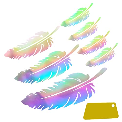 Yiiyiizii Car Stickers And Decals To Cover Scratch 7Pcs Reflective Feather Cover Scratches Stickers For Car Vehicle Decoration #TOP14