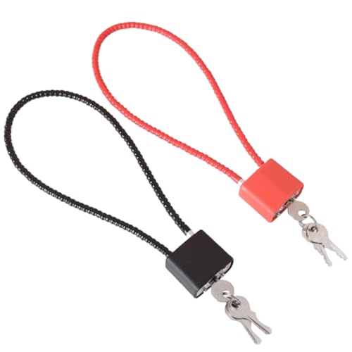 Padlock and Chain 2 Pcs Security Cable Lock Bin Lock Padlock Long Shackle Outdoor for Outside Wheelie Bin Suitcase School Gate Bicycle Gym Cabinets Padlocks with Keys Flexible Cable Steel Rope.